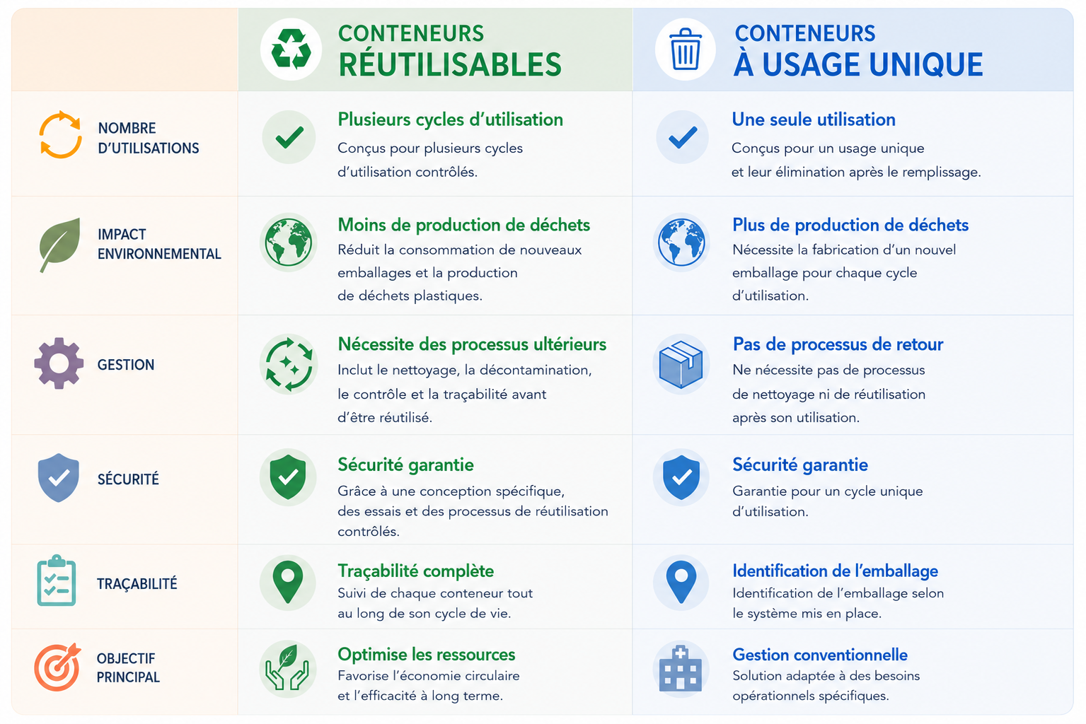 réutilisables ou à usage unique